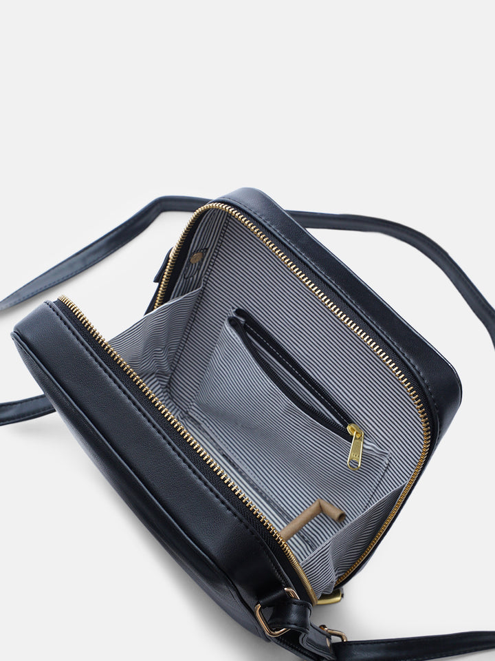 Mountain Bride Cross Stitched Square Sling - Black