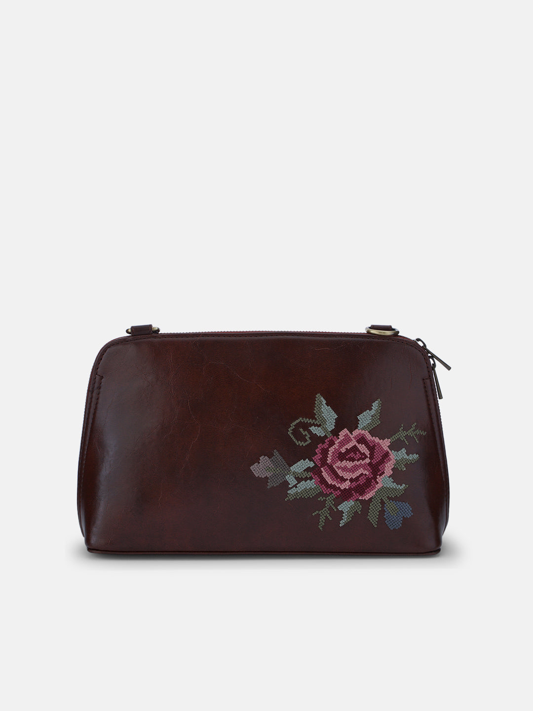 Mountain Bride Cross Stitched Lodhi Sling - Brown