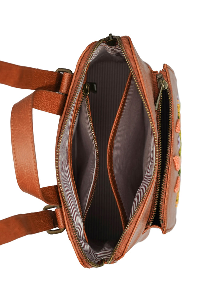 Peach Cornfield Convertible Backpack cum Sling