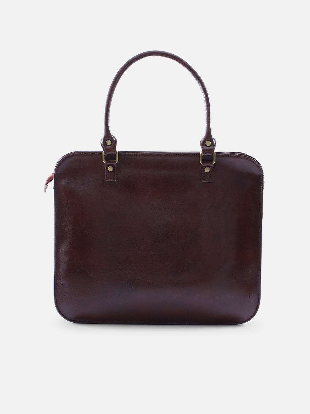 Mountain Bride Cross Stitched Laptop Bag - Brown