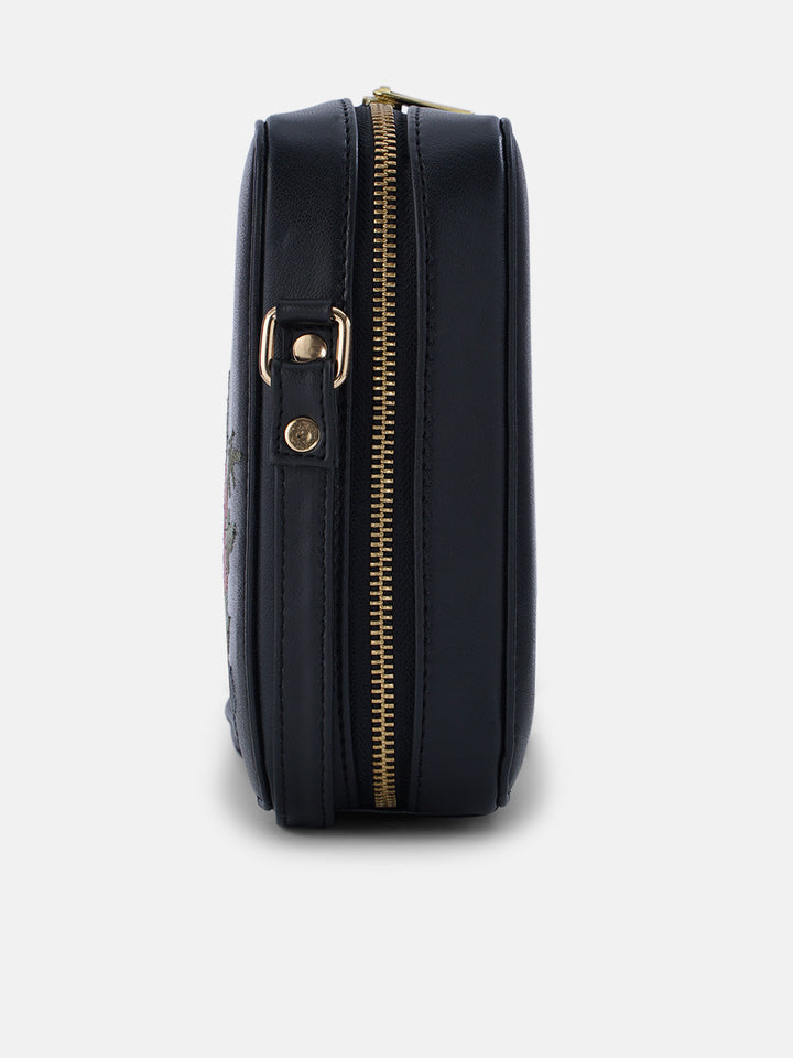 Mountain Bride Cross Stitched Square Sling - Black