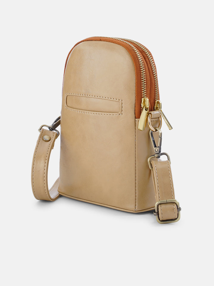 Morning Melody Cross Stitched Jodi Pouch Sling - Beige