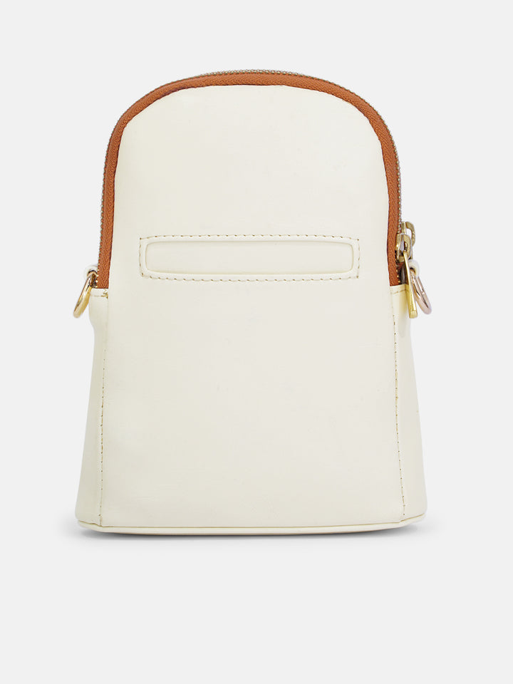 Morning Melody Cross Stitched Jodi Pouch Sling - White