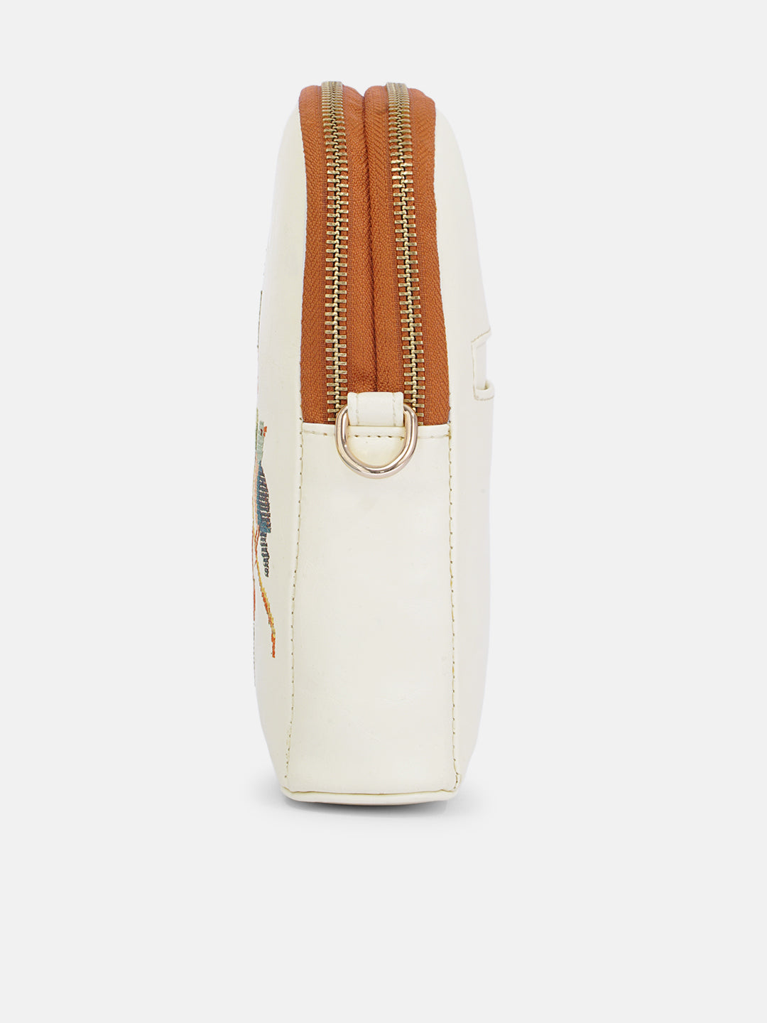 Morning Melody Cross Stitched Jodi Pouch Sling - White