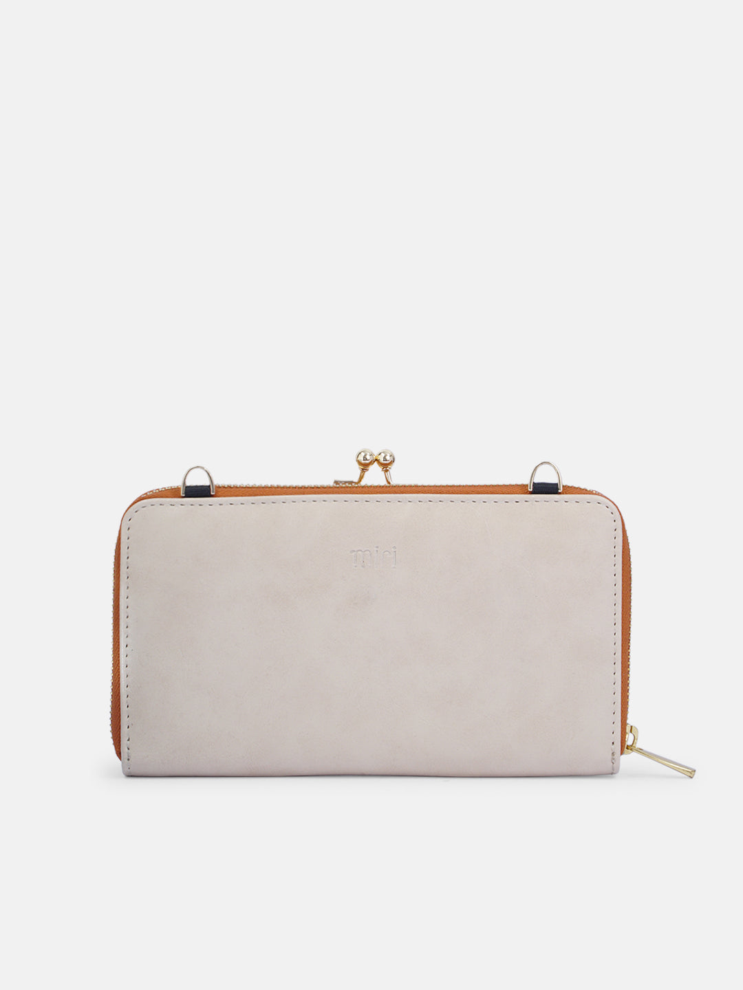 Coonoor Dream Cross Stitched Mobile Wallet Sling - Off White