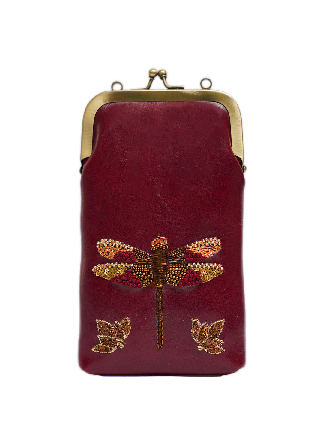 Hand Embroidered Dragonfly Mobile Sling