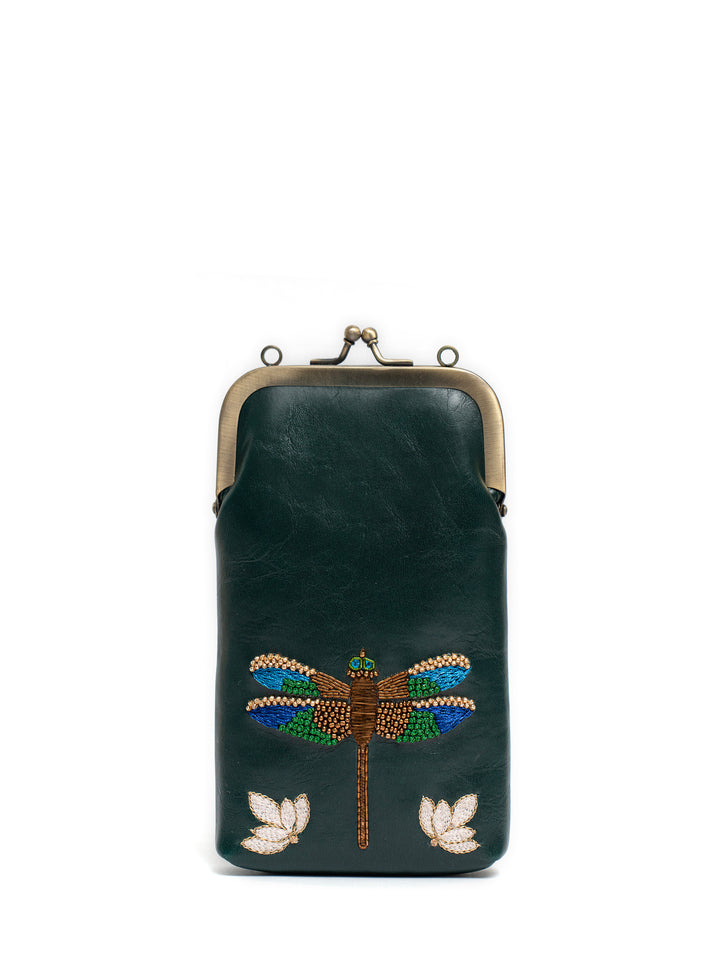 Hand Embroidered Dragonfly Mobile Sling