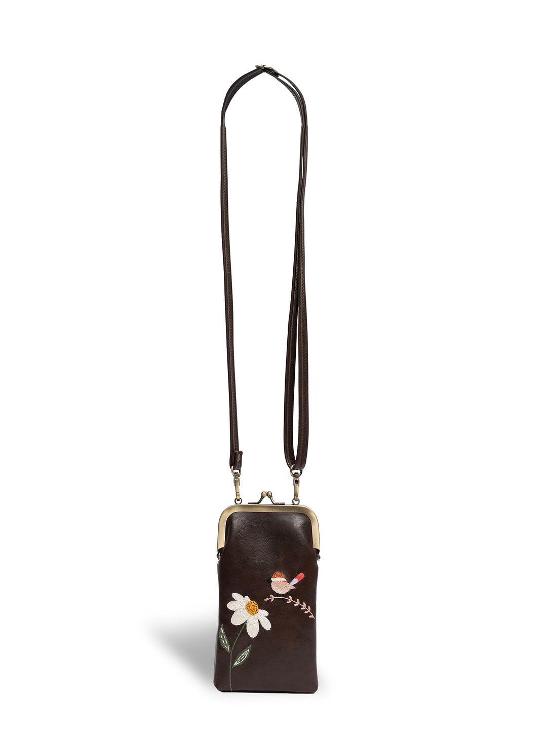 Hand Embroidered Chirpy Bloom Mobile Sling