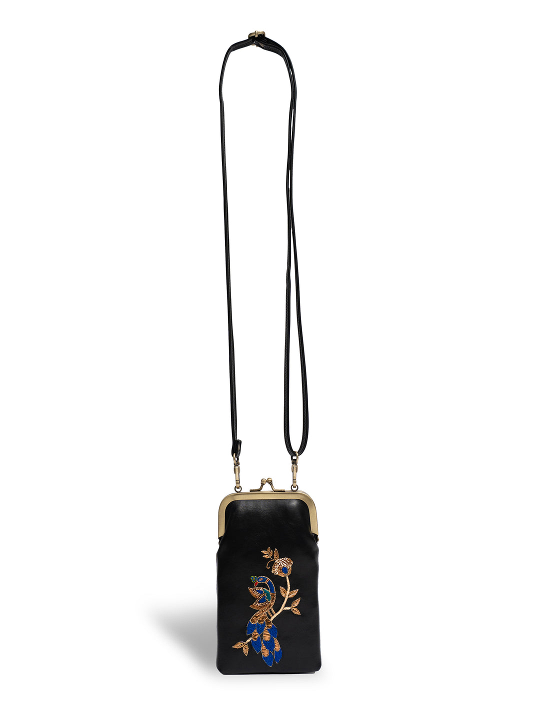 Hand Embroidered Peacock Royale Mobile Sling