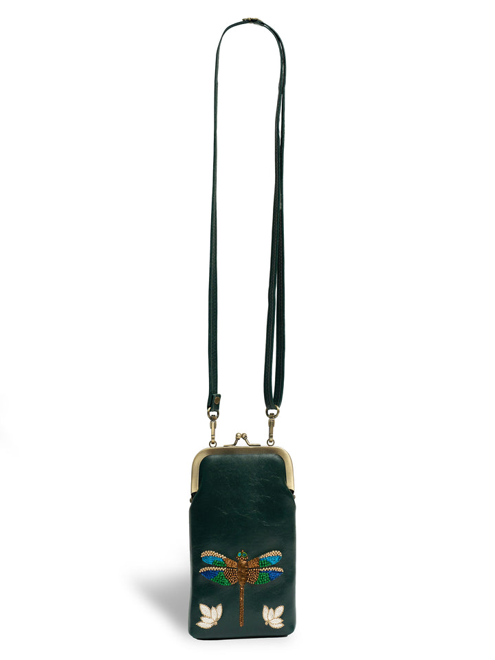 Hand Embroidered Dragonfly Mobile Sling