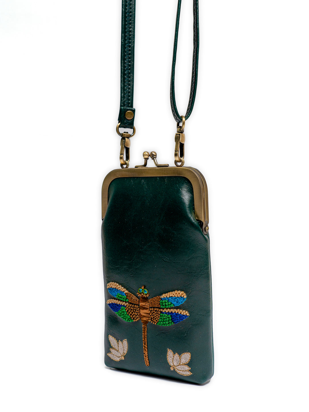 Hand Embroidered Dragonfly Mobile Sling