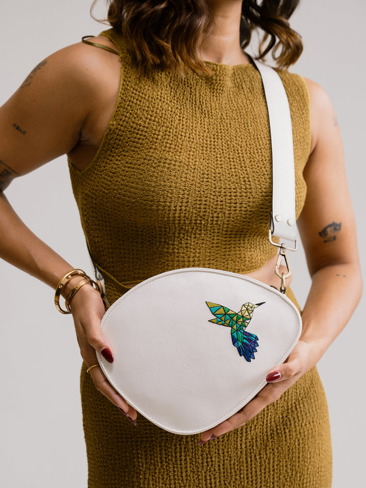 Hand Embroidered Origami Bird Pebble