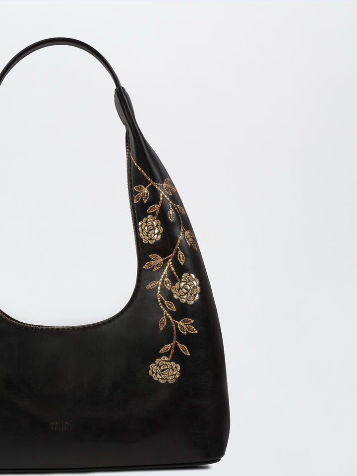 Gulzar Hand Embroidered Tote Bag - Royal Black