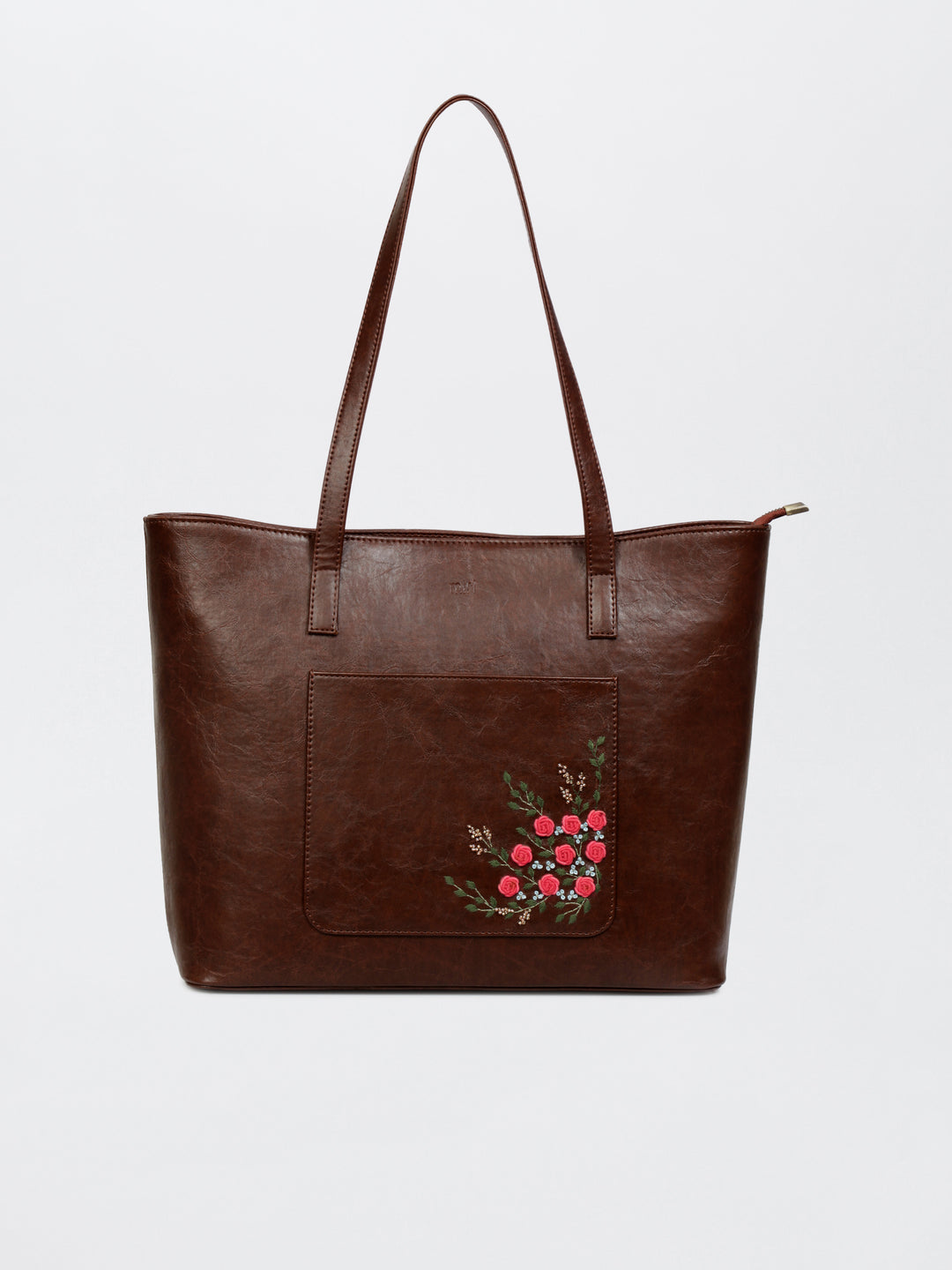 Van Gulab Hand Embroidered Safar Tote - Brown