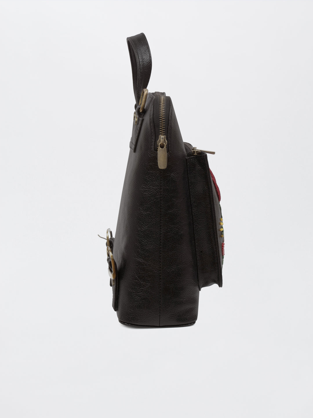 Rose Cross Stitch Convertible Backpack Cum Sling