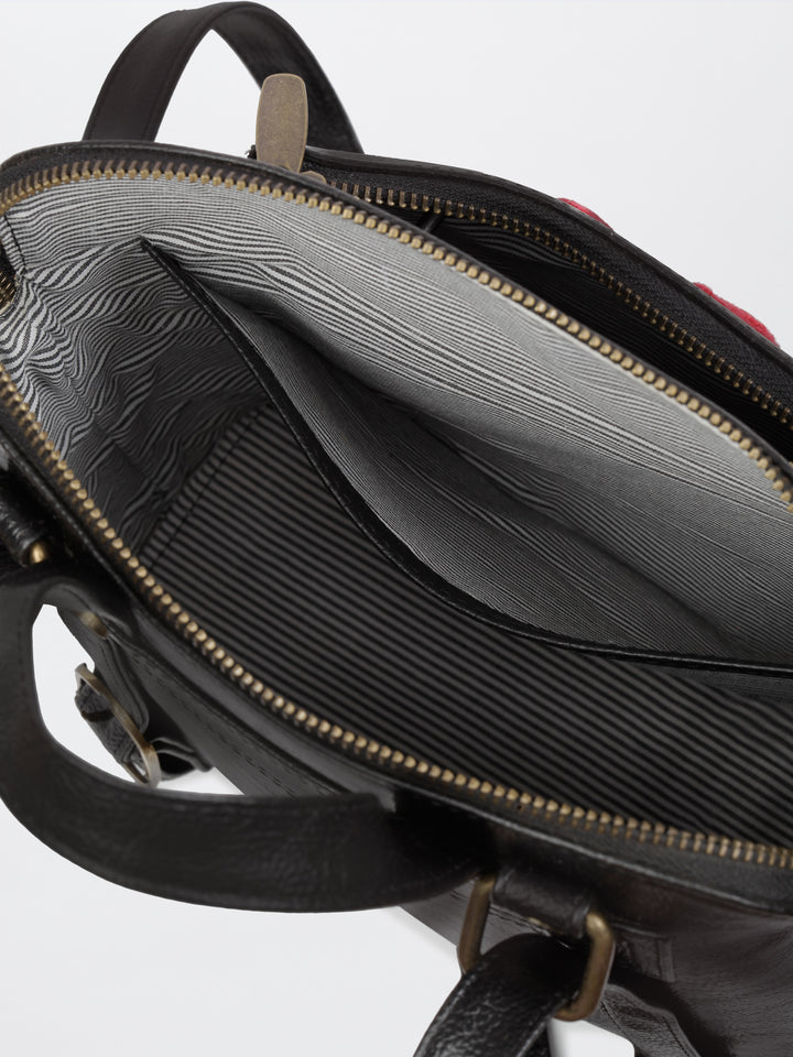 Rose Cross Stitch Convertible Backpack Cum Sling