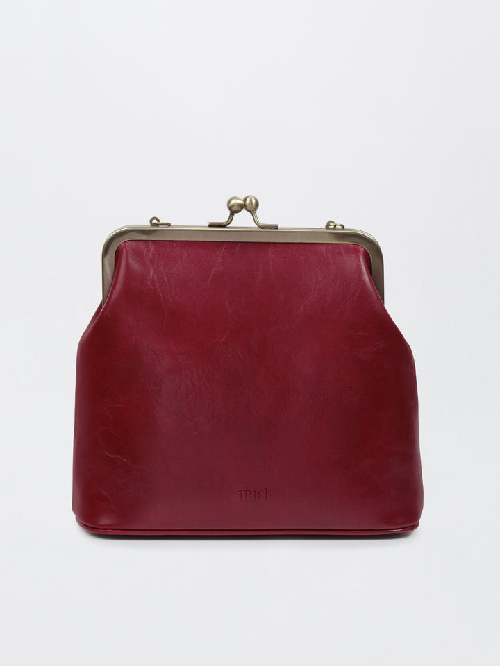 Dragonfly - Hand Embroidered Vintage Clutch - Maroon