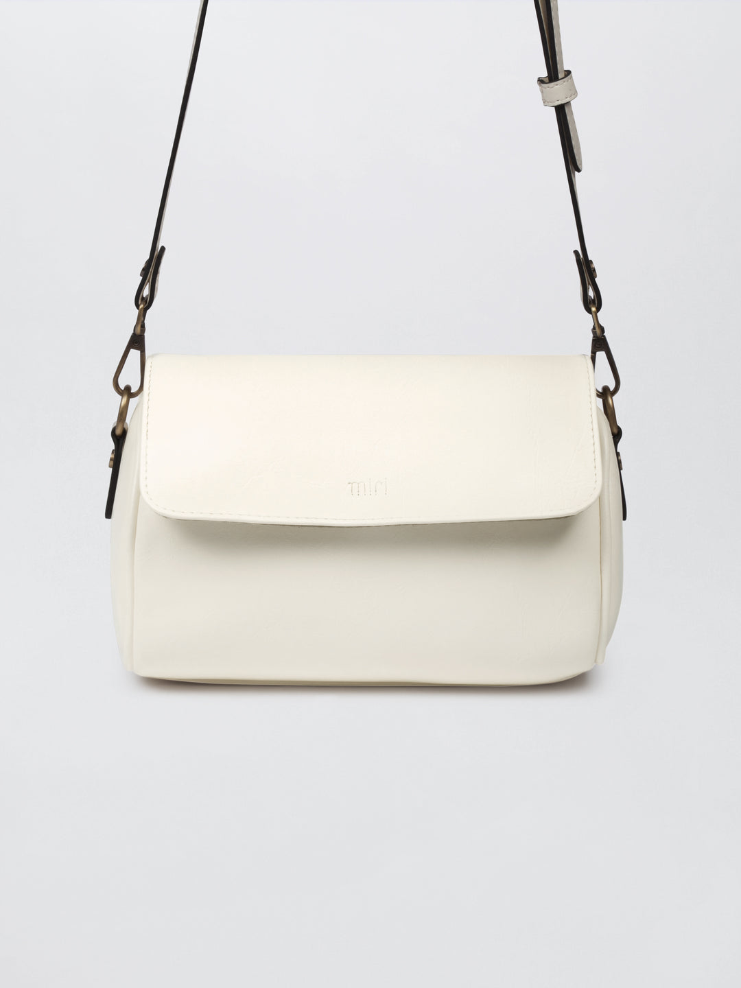 Ivory White Retro Style Flap Sling