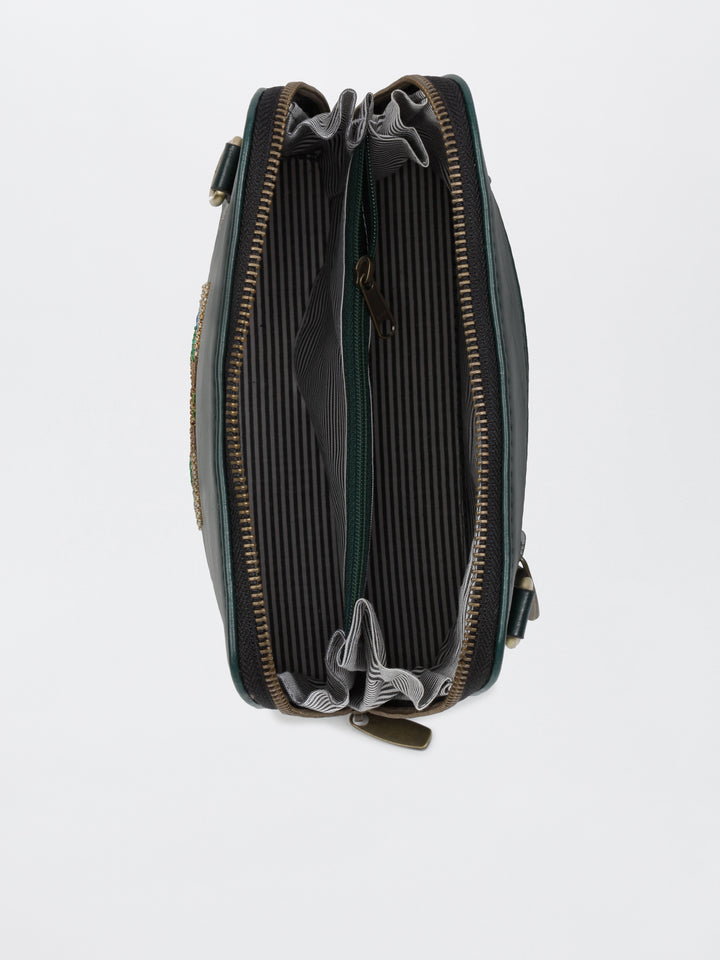 Dragonfly Hand Embroidered Venice Sling - Green