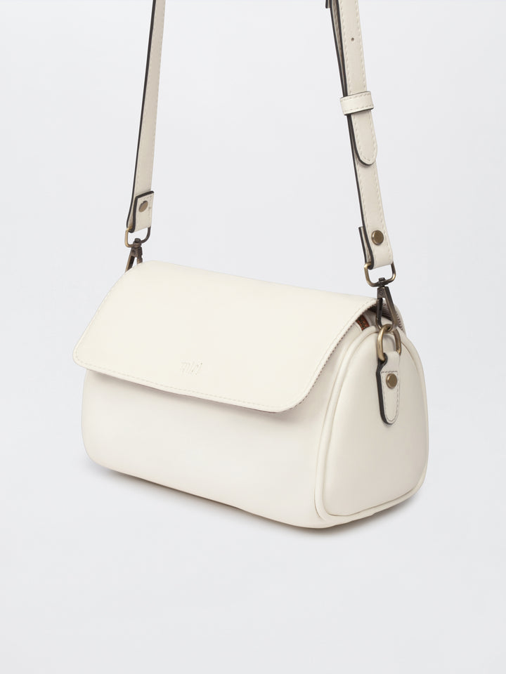 Ivory White Retro Style Flap Sling