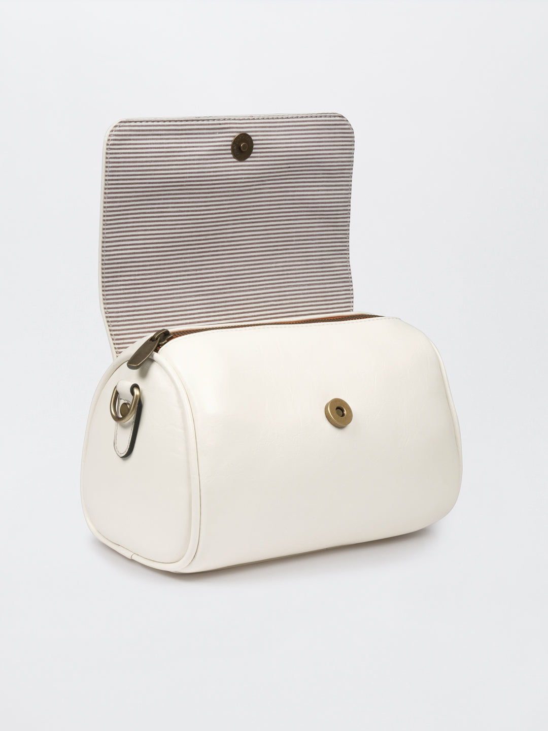 Ivory White Retro Style Flap Sling