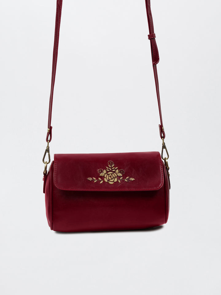Naqsh - Hand Embroidered Retro Flap Sling - Maroon
