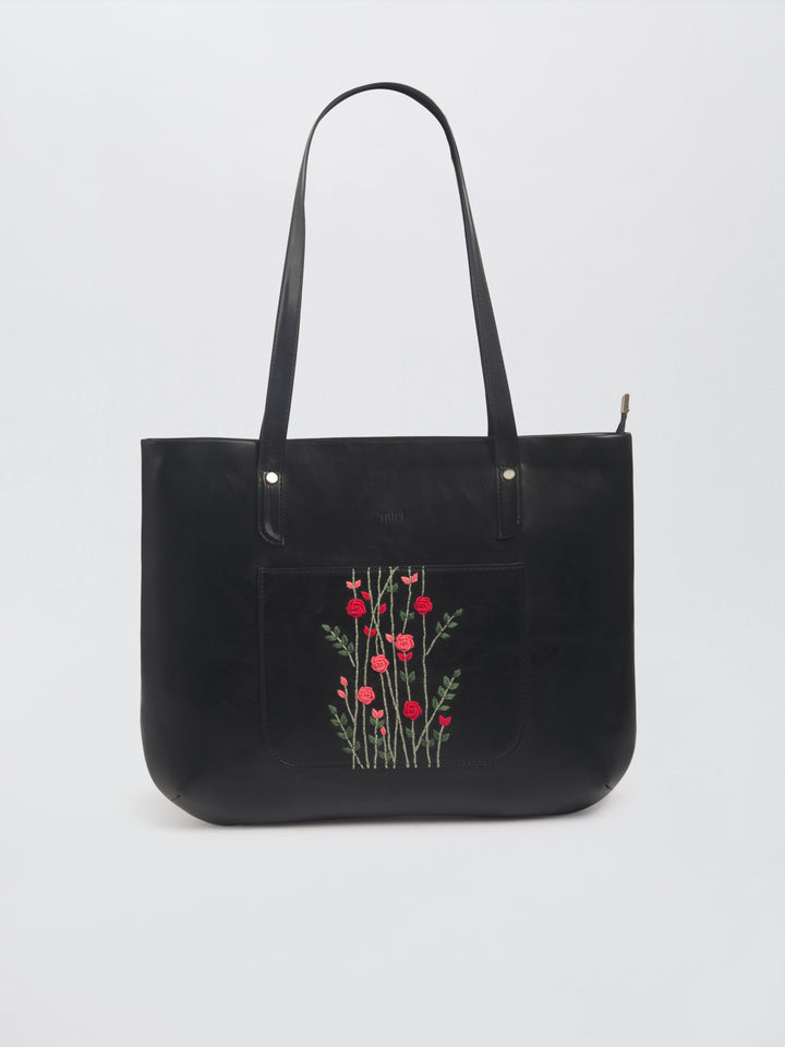 Black Rosebud Tote