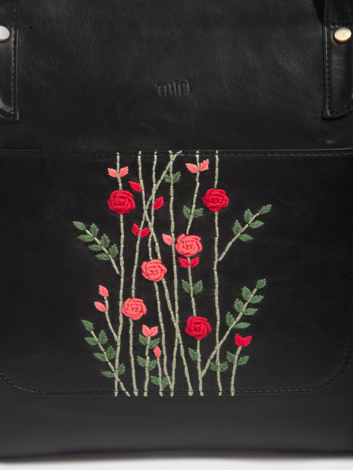 Black Rosebud Tote