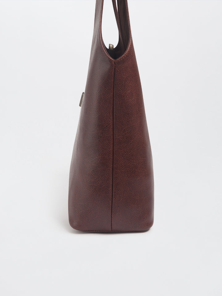 Cherry Brown Handcrafted Tote Bag