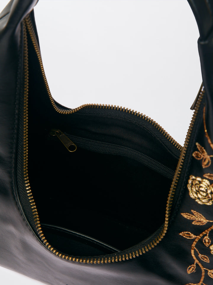 Gulzar Hand Embroidered Tote Bag - Royal Black