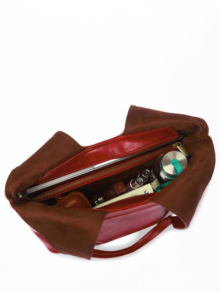 Misty Petals Hand Embroidered Chowk Tote - Kafal Berry