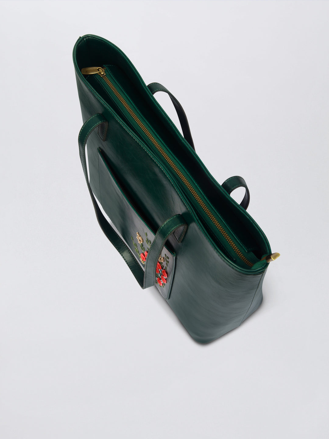 Van Gulab Hand Embroidered Safar Tote - Green