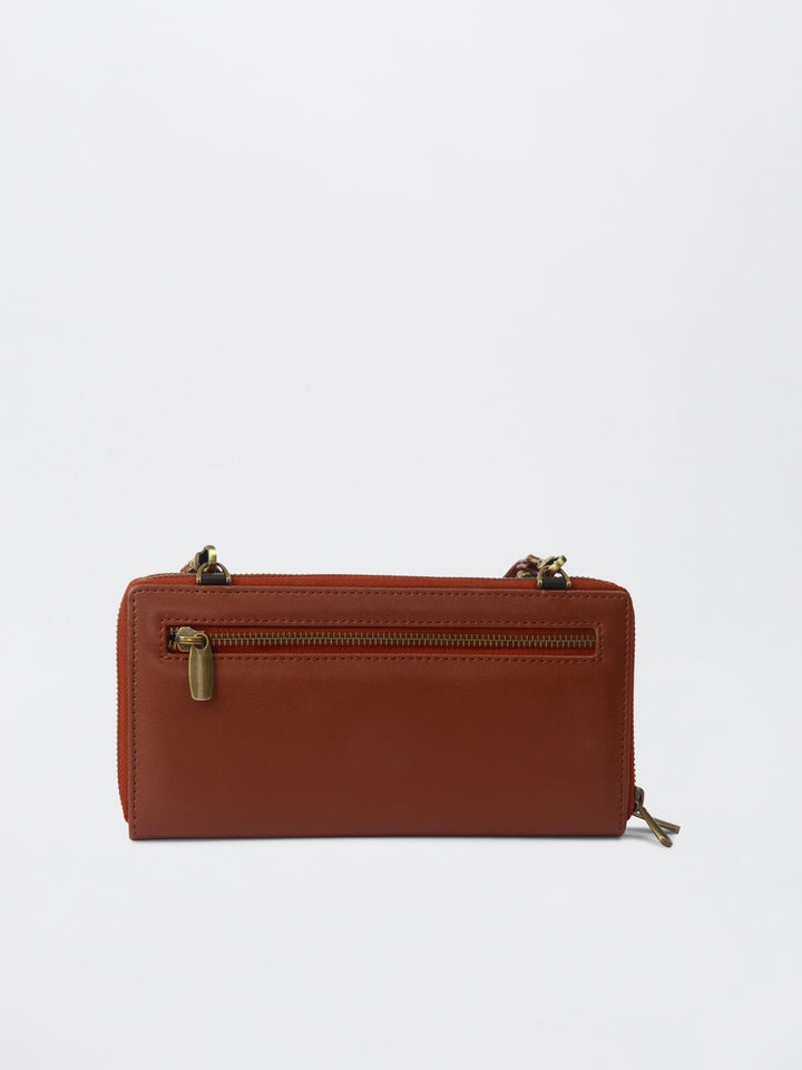 Queenbee Hand Embroidered Wallet Wrist Sling - Brown