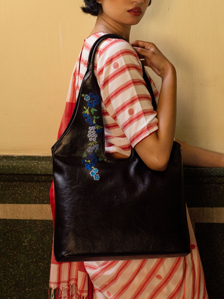 Hand Embroidered Wildflowers Tote