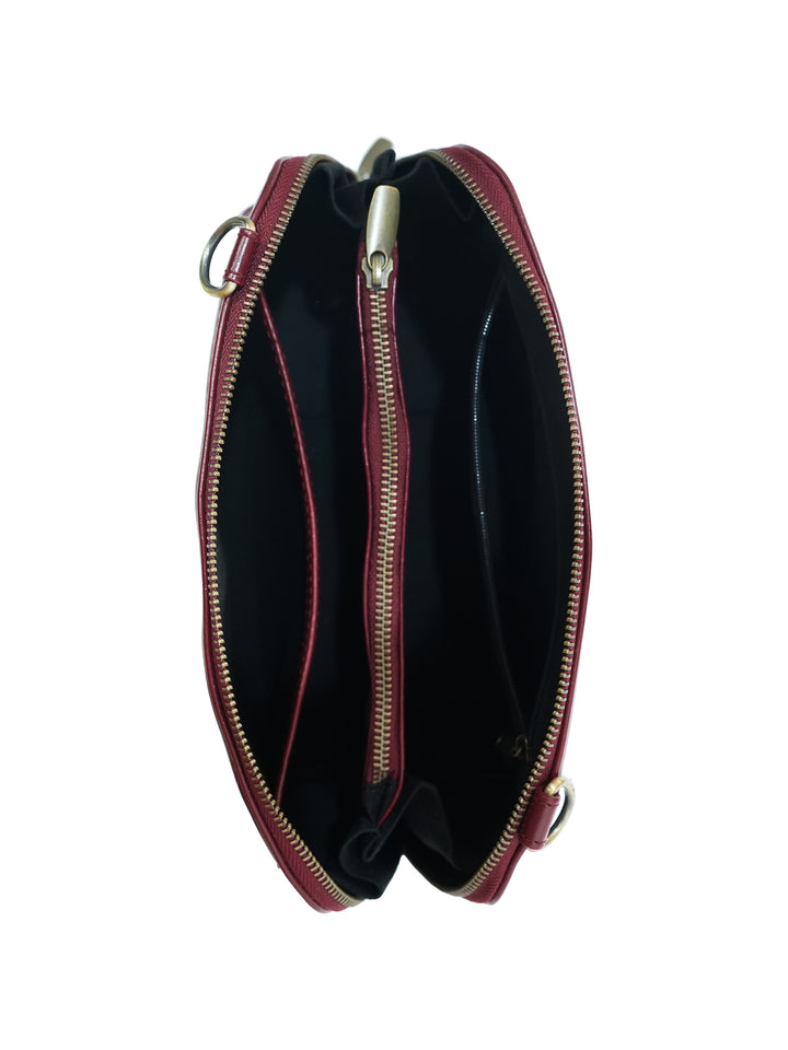 Misty Petals Hand Embroidered Lodhi Sling - Maroon