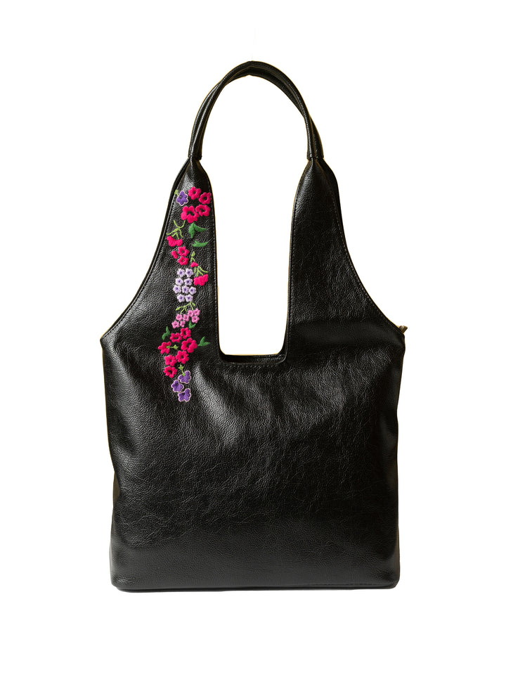 Hand Embroidered Wildflowers Tote