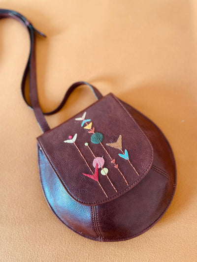 Hand Embroidered Metallic Bloom Bianca Sling Bag